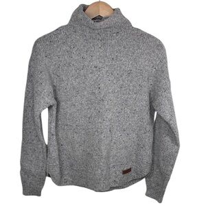 Sherpa Grey Merino Wool Alpaca Mock Neck Sweater Women Size M
